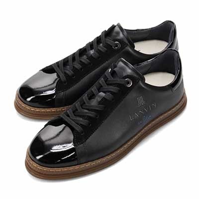 ランバンオンブルー LANVIN en Bleu レースアップ レザースニーカー  086506