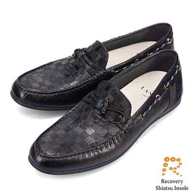 ランバンオンブルー LANVIN en Bleu 「Recovery Shiatsu Insole」搭載で指圧効果により血行をよくする。 フィッシングホックドライビングシューズ 86561R