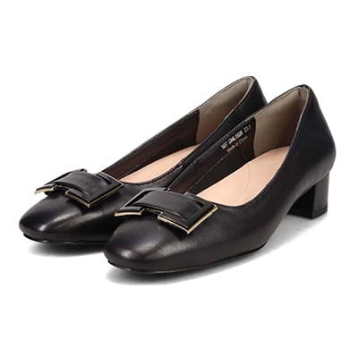 【撥水仕様】モデロ MODELLO スクエアトゥ ローヒールパンプス　DML1928