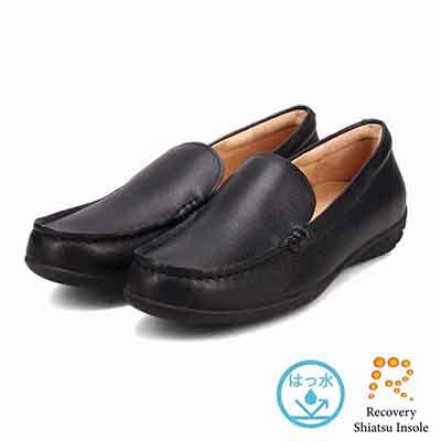 【撥水仕様】モデロ MODELLO 「Recovery Shiatsu Insole」搭載で指圧効果により血行をよくする。Recoveryスクエアトゥ モカシンシューズ  DML5500R