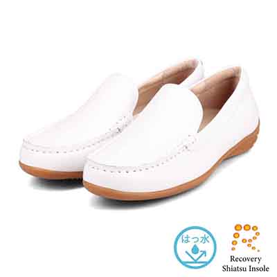 【撥水仕様】MODELLO「RecoveryShiatsu Insole」搭載で指圧効果により血行をよくする。Recoveryスクエアトゥ モカシンシューズ  DML5500R