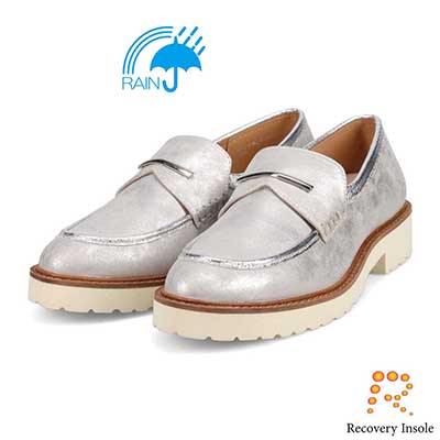 【撥水仕様】モデロ MODELLO 「リカバリーインソール」搭載で指圧効果により血行を115％促進。バー金具付き Recovery厚底ローファー　DML6061R