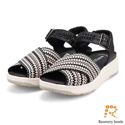 モデロ MODELLO 「リカバリーインソール」搭載で指圧効果により血行を115％促進。Recoveryクロスベルトプラットフォームサンダル　DML6064R