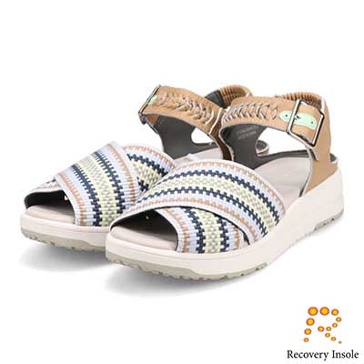 モデロ MODELLO 「リカバリーインソール」搭載で指圧効果により血行を115％促進。Recoveryクロスベルトプラットフォームサンダル　DML6064R
