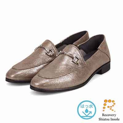 【撥水仕様】モデロ MODELLO 「Recovery Shiatsu Insole」搭載で指圧効果により血行をよくする。1.5cmヒール ビットローファー  DML8812XR