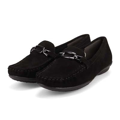 HIROKO KOSHINO 足入れの良いスクエアトゥ・モカデザイン カジュアルシューズ HKL7500