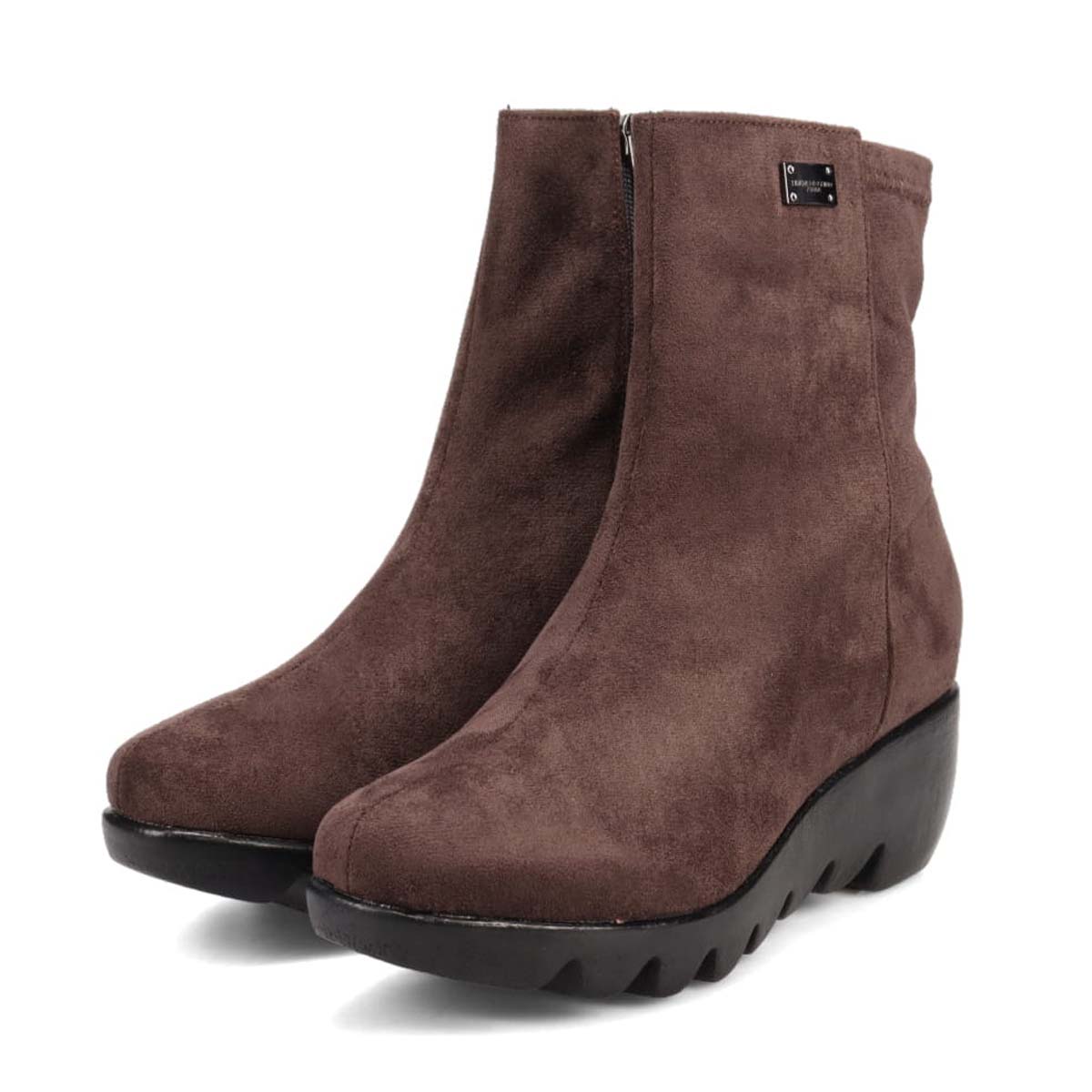 【撥水加工】HIROKO KOSHINO FEMME　ウエーブウエッジソールブーツ　HRL1009