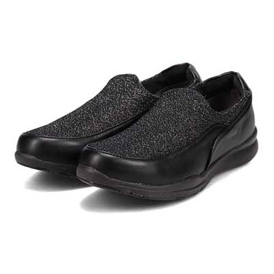 【撥水加工】HIROKO KOSHINO FEMME 素材コンビ スリッポンシューズ HRL3001A