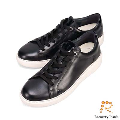 ランバンオンブルー LANVIN en Bleu 「リカバリーインソール」搭載で指圧効果により血行を115％促進。レザー×ニットコンビスニーカー　LB1003XR