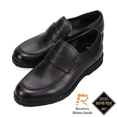 【GORE-TEX×防滑】madras Walk「Recovery Shiatsu Insole」搭載 指圧効果により血行をよくする。ゴアテックス搭載 防滑 幅広4E ラウンド スリッポンドレスカジュアルシューズ MW7412HR