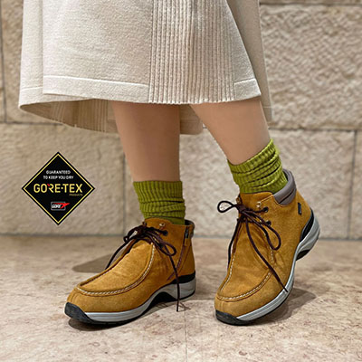 【GORE-TEX】 マドラスウォーク madras Walk  モカタイプのレザーショートブーツ MWL1012