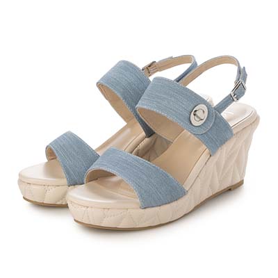 テーン tehen 高級感あふれる質感と、安定の7.5cmヒールで夏のお出かけをエレガントに。ウェッジサンダル　TN1808