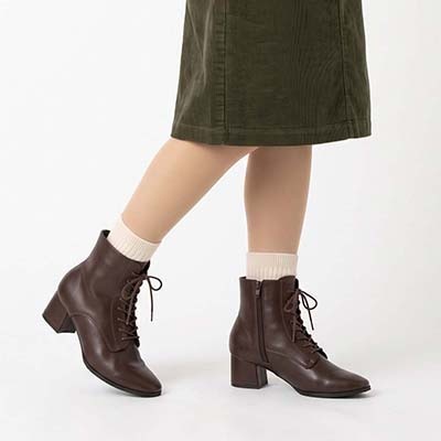 【4cm4時間防水設計】テーン tehen 調整しやすいレースアップタイプのショートブーツ TN4032