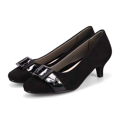 テーン tehen  上品カラーバックル付き・通勤や学校行事にも使えるきれいめデザイン スクエアトゥパンプス TN5509